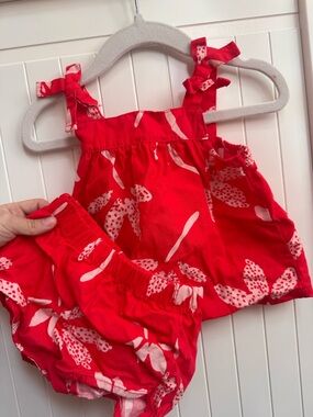 Carter's Red Floral Tank and Bloomers Set